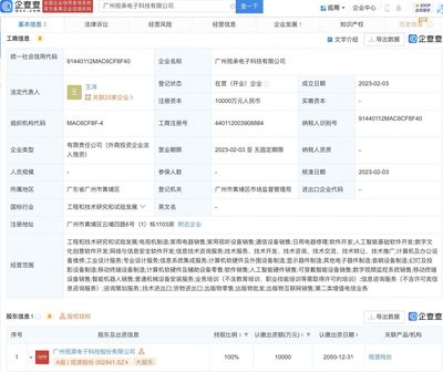 視源股份新設(shè)電子科技子公司，注冊(cè)資本1億元，聚焦數(shù)字文化創(chuàng)意軟件開發(fā)